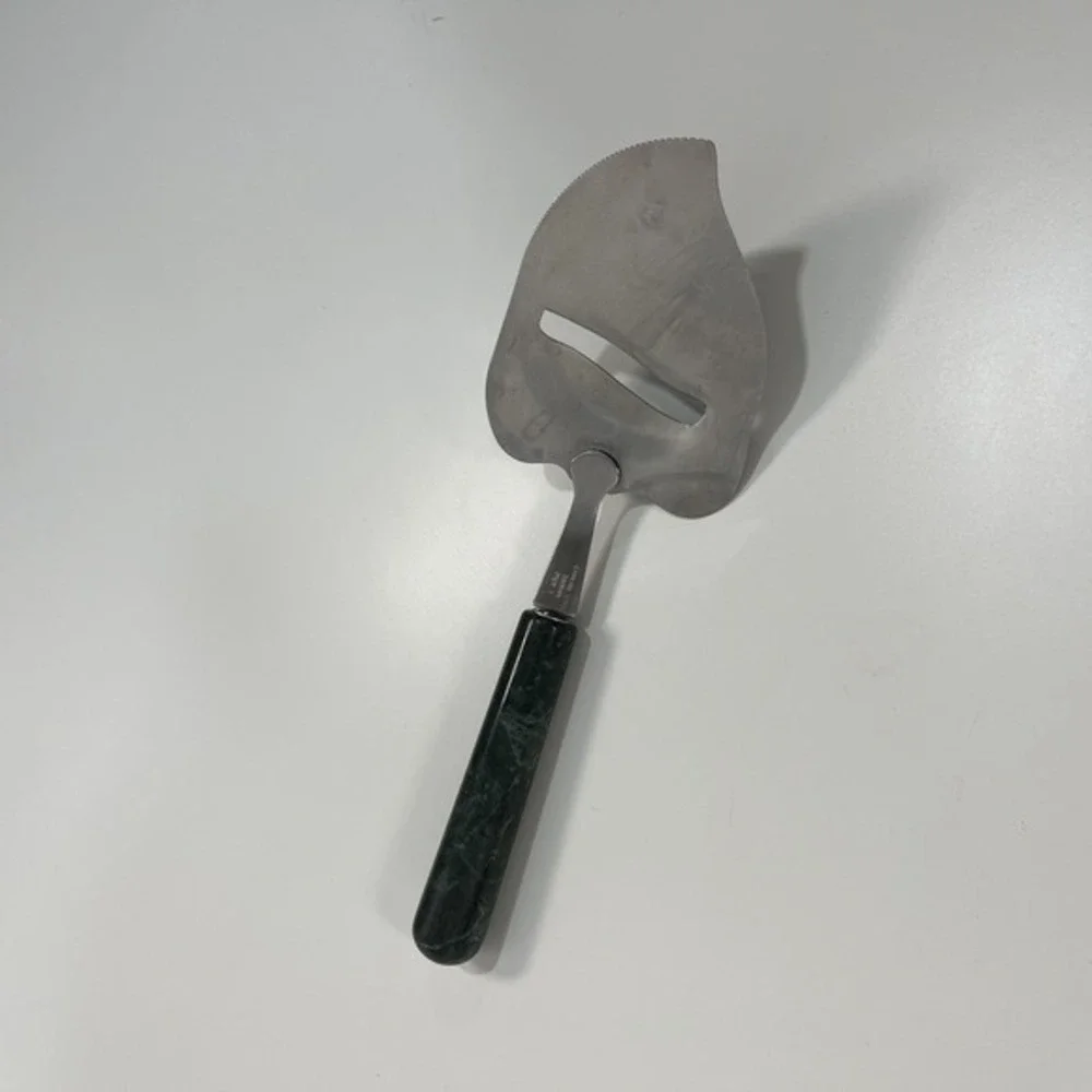 Vintage Pier 1 Deluxe Hostess Cheese Slicer‎ Green Marble Handle